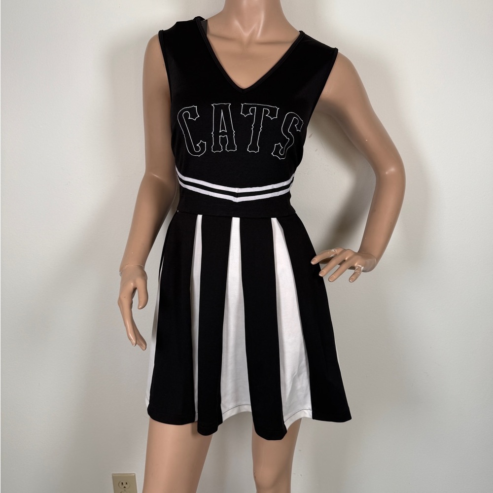 Collectif Black and White 'CATS' Cheerstyle Mini Dress